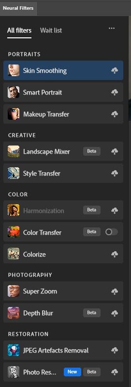 Neural Filters and AI Photoshop Training Course